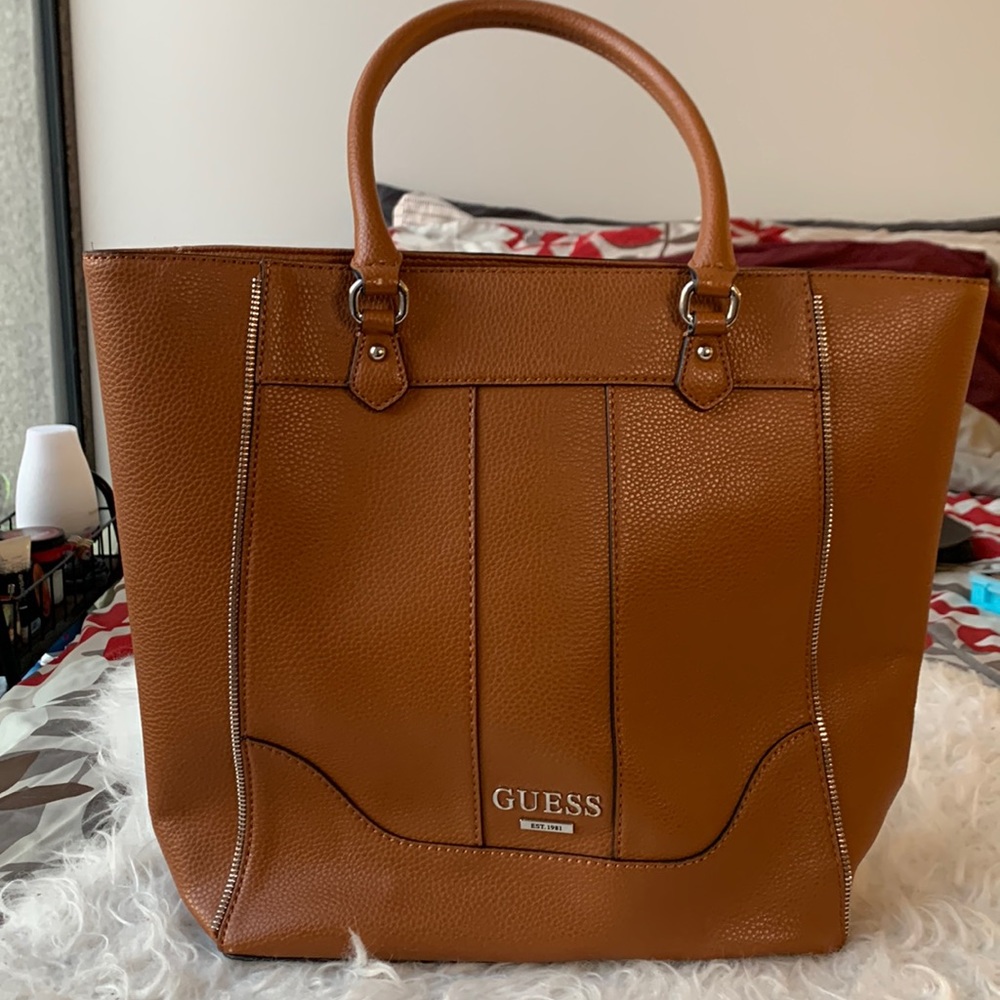 Sold :: Brown Leather Guess Tote